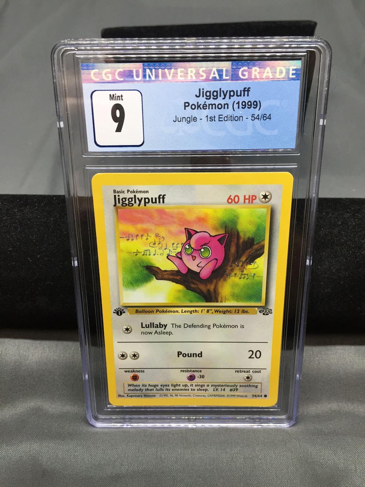 CGC Graded 1999 Pokemon Jungle 1st Edition #54 JIGGLYPUFF Trading Card - MINT 9