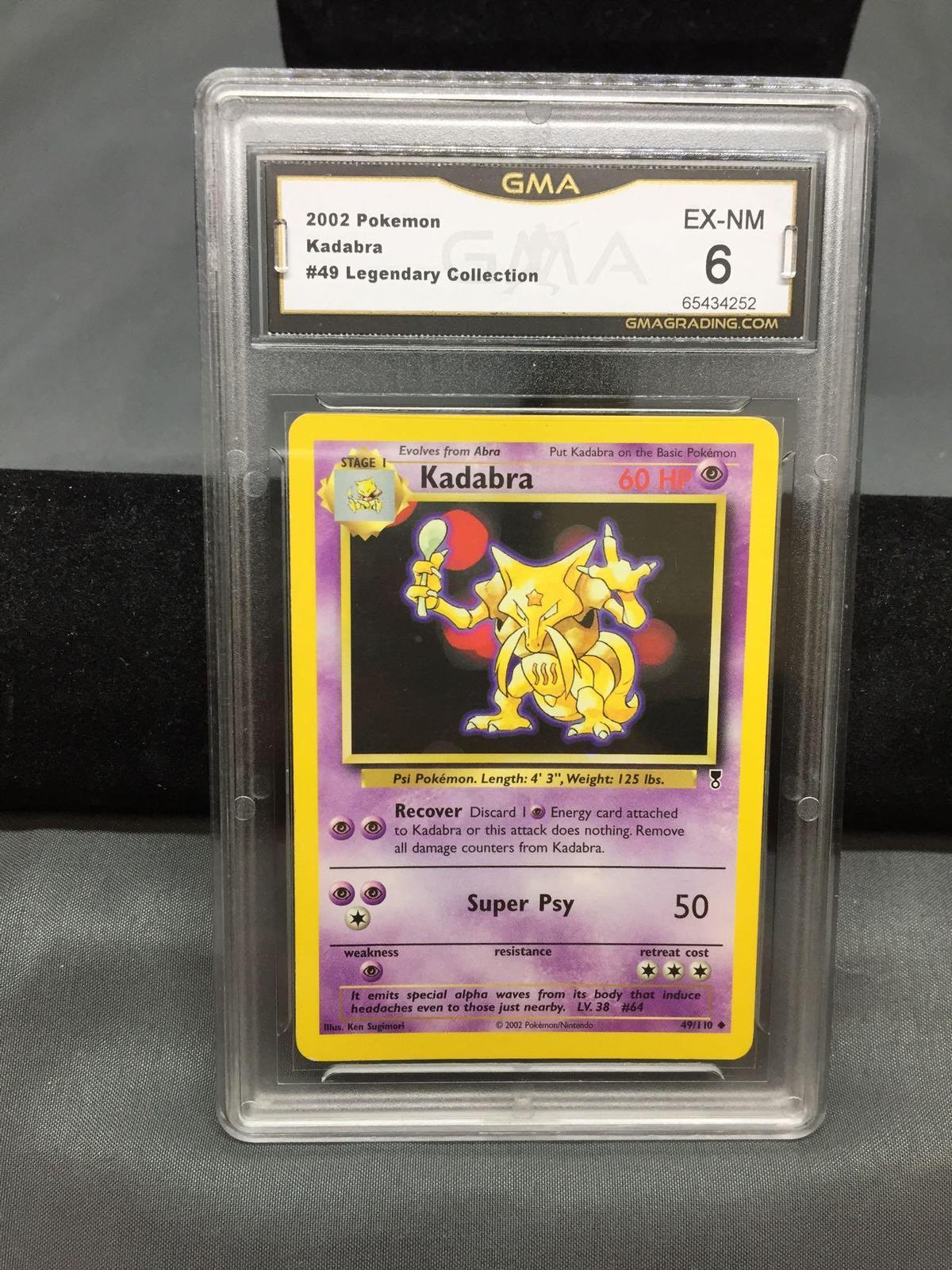 GMA Graded 2002 Pokemon Legendary Collection #49 KADABRA Trading Card - EX-NM 6