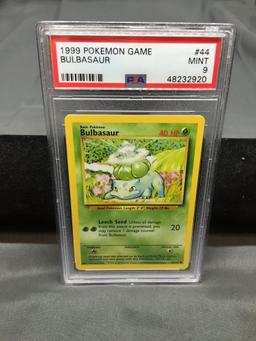 PSA Graded 1999 Pokemon Base Set Unlimited #44 BULBASAUR Trading Card - MINT 9