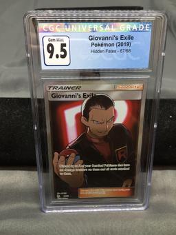 CGC Graded 2019 Pokemon Hidden Fates #67 GIOVANNI'S EXILE Trading Card - GEM MINT 9.5