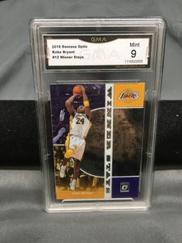 GMA Graded 2019-20 Donruss Optic Winner Stays KOBE BRYANT Lakers Basketball Card - MINT 9