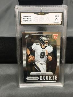 GMA Graded 2012 Panini Prizm #224 NICK FOLES Eagles Bears ROOKIE Football Card - MINT 9