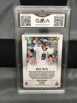 GMA Graded 2012 Panini Prizm #224 NICK FOLES Eagles Bears ROOKIE Football Card - MINT 9