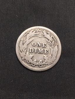 1906 United States Barber Silver Dime - 90% Silver Coin