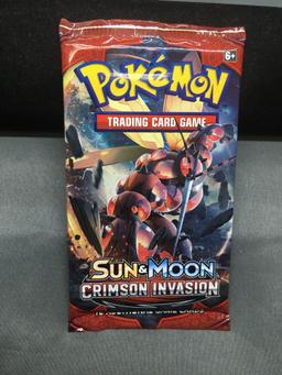 Factory Sealed Pokemon Sun & Moon CRIMSON INVASION 10 Card Booster Pack