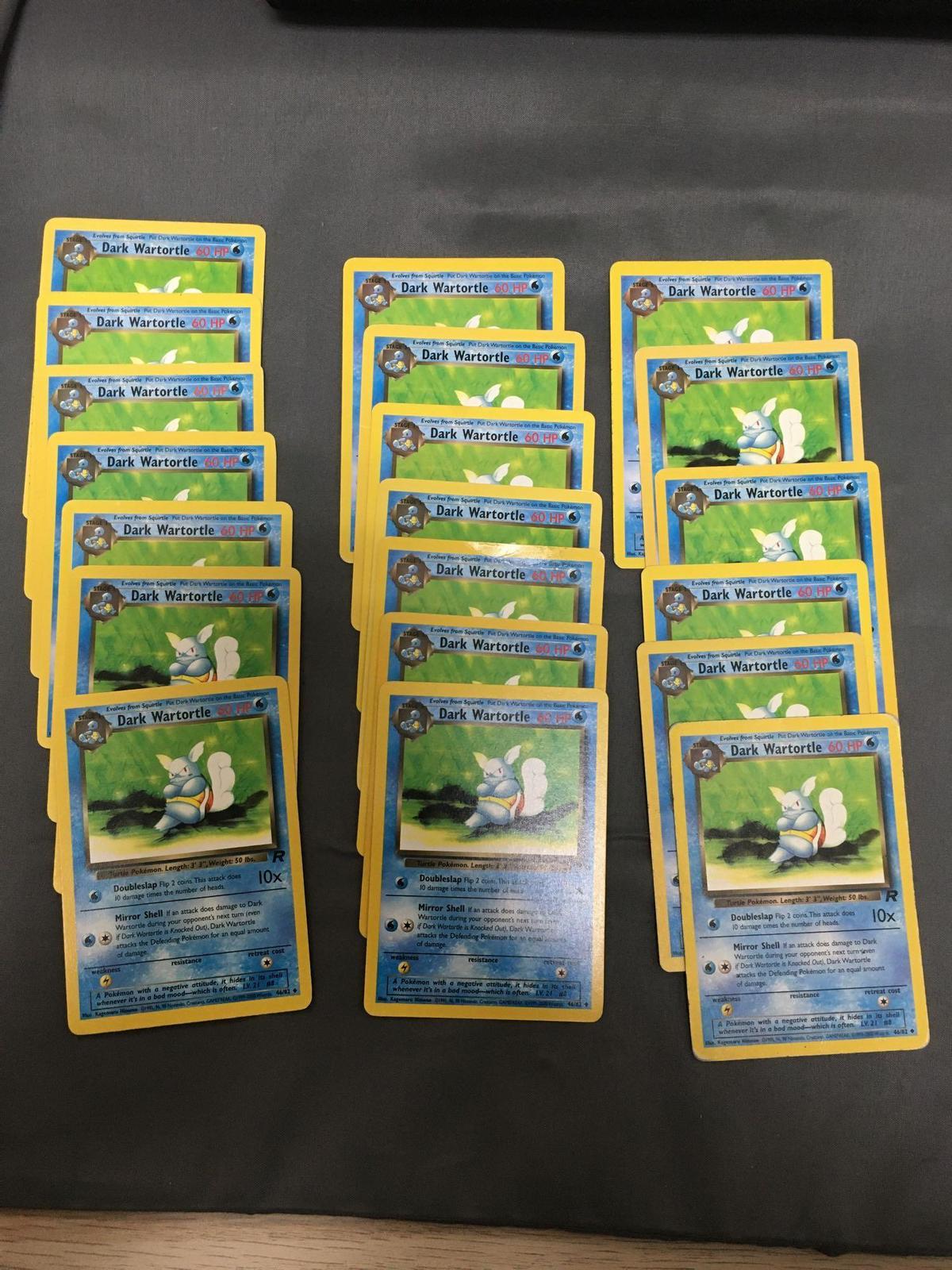 Lot of 20 Team Rocket Pokemon Starter Evolution Wartortle 46/82 Trading Cards