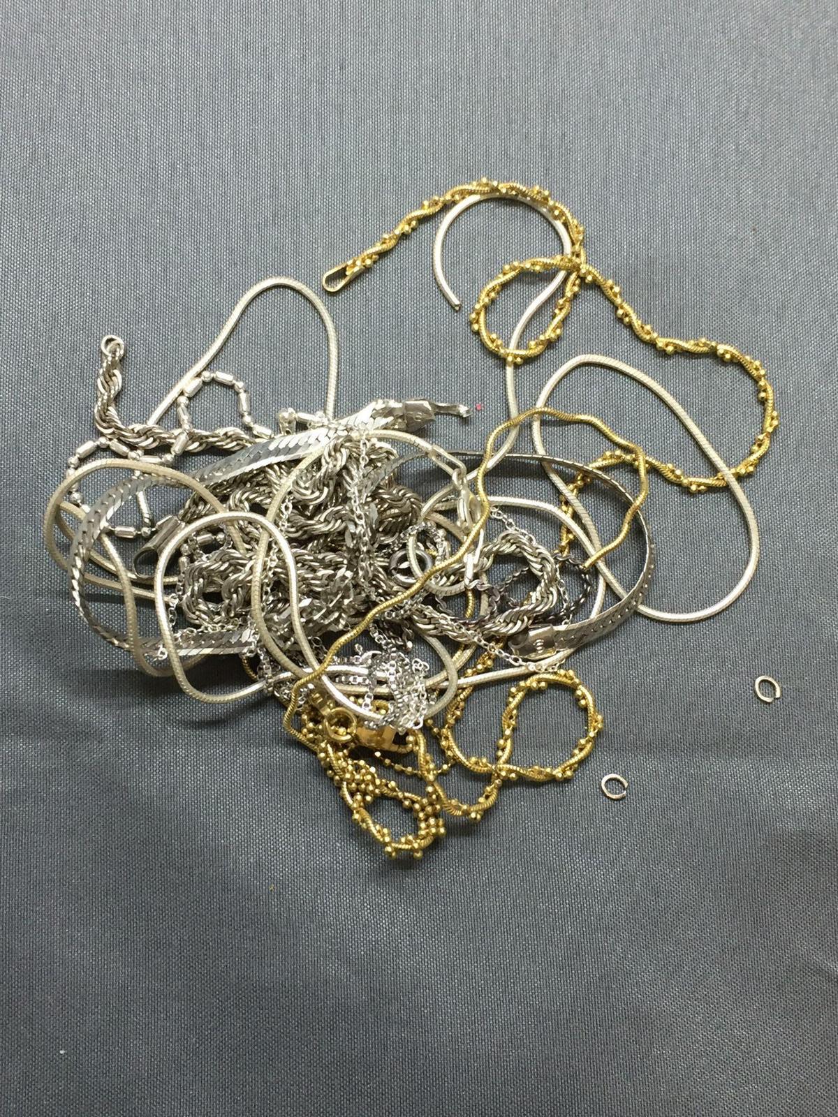 Sterling Silver Jewelry Scrap Lot Chains - 29 Grams