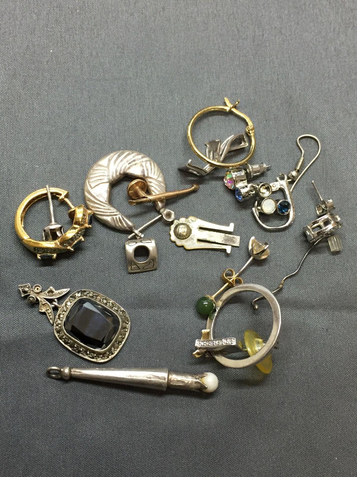 Sterling Silver Jewelry Scrap Lot Earrings - 26 Grams