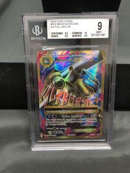 BGS Graded 2016 Pokemon Evolutions #102 MEGA BLASTOISE EX Full Art Holofoil Rare Trading Card - MINT