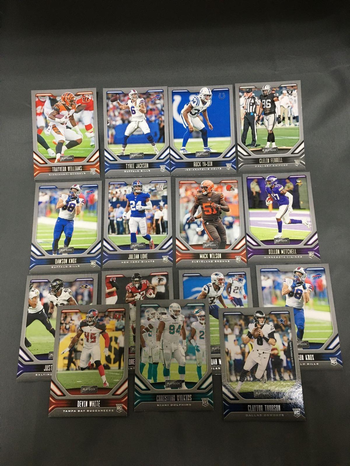 15 Card Lot of 2019 & 2020 Football ROOKIE Cards with Stars from Huge Collection