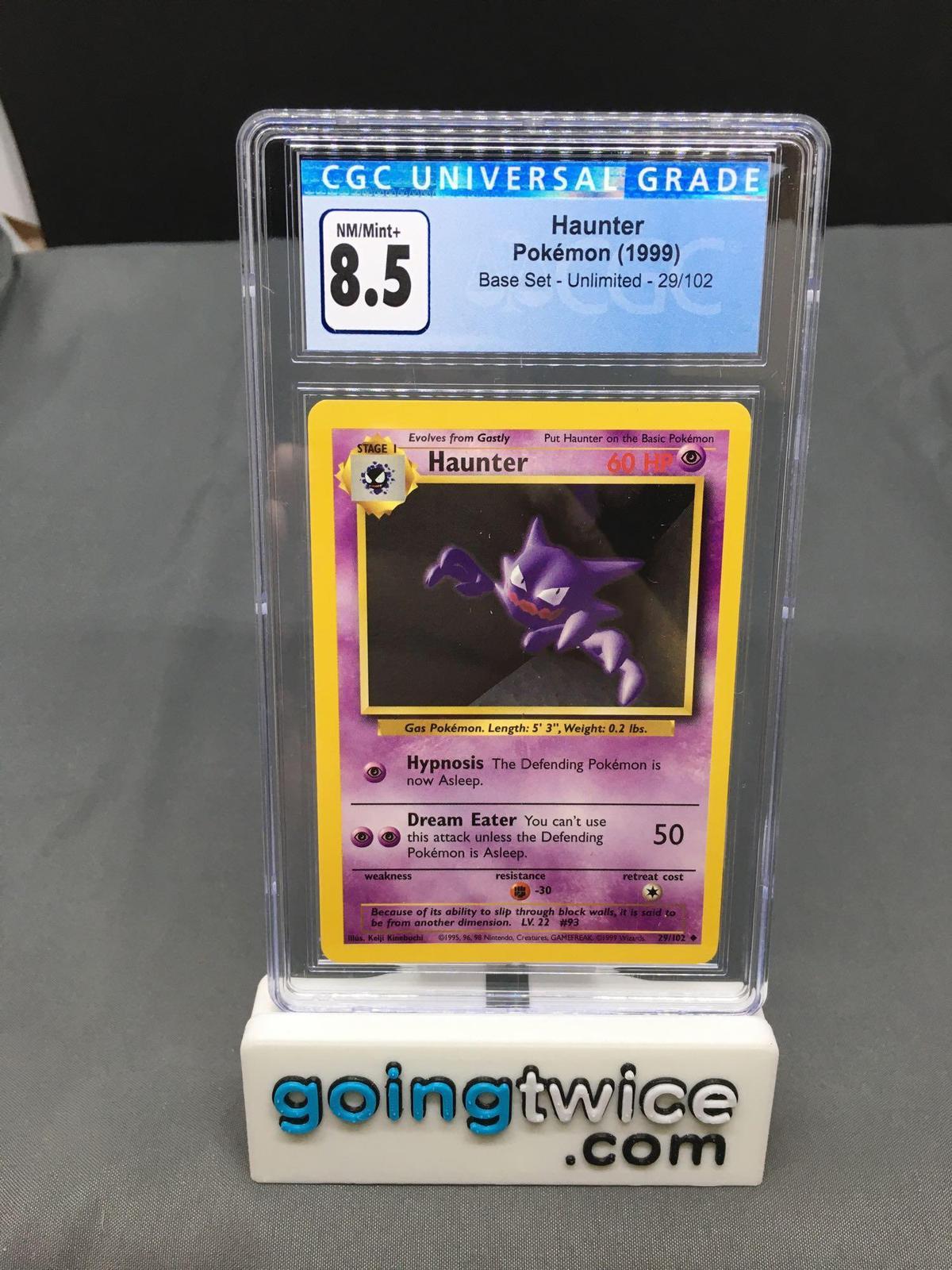 CGC Graded 1999 Pokemon Base Set Unlimited #29 HAUNTER Trading Card - NM-MT+ 8.5