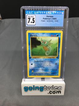 CGC Graded 1999 Pokemon Fossil 1st Edition #49 HORSEA Trading Card - NM+ 7.5