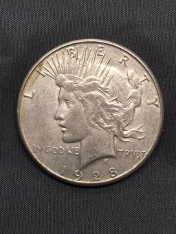 1928-S United States Peace Silver Dollar - 90% Silver Coin from Estate