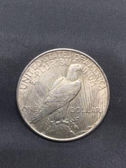 1922 United States Peace Silver Dollar - 90% Silver Coin from Estate