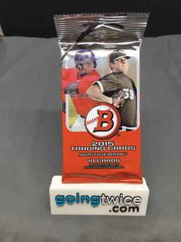 Factory Sealed 2015 Bowman Baseball 10 Card Pack - Prospects and Rookie Cards!