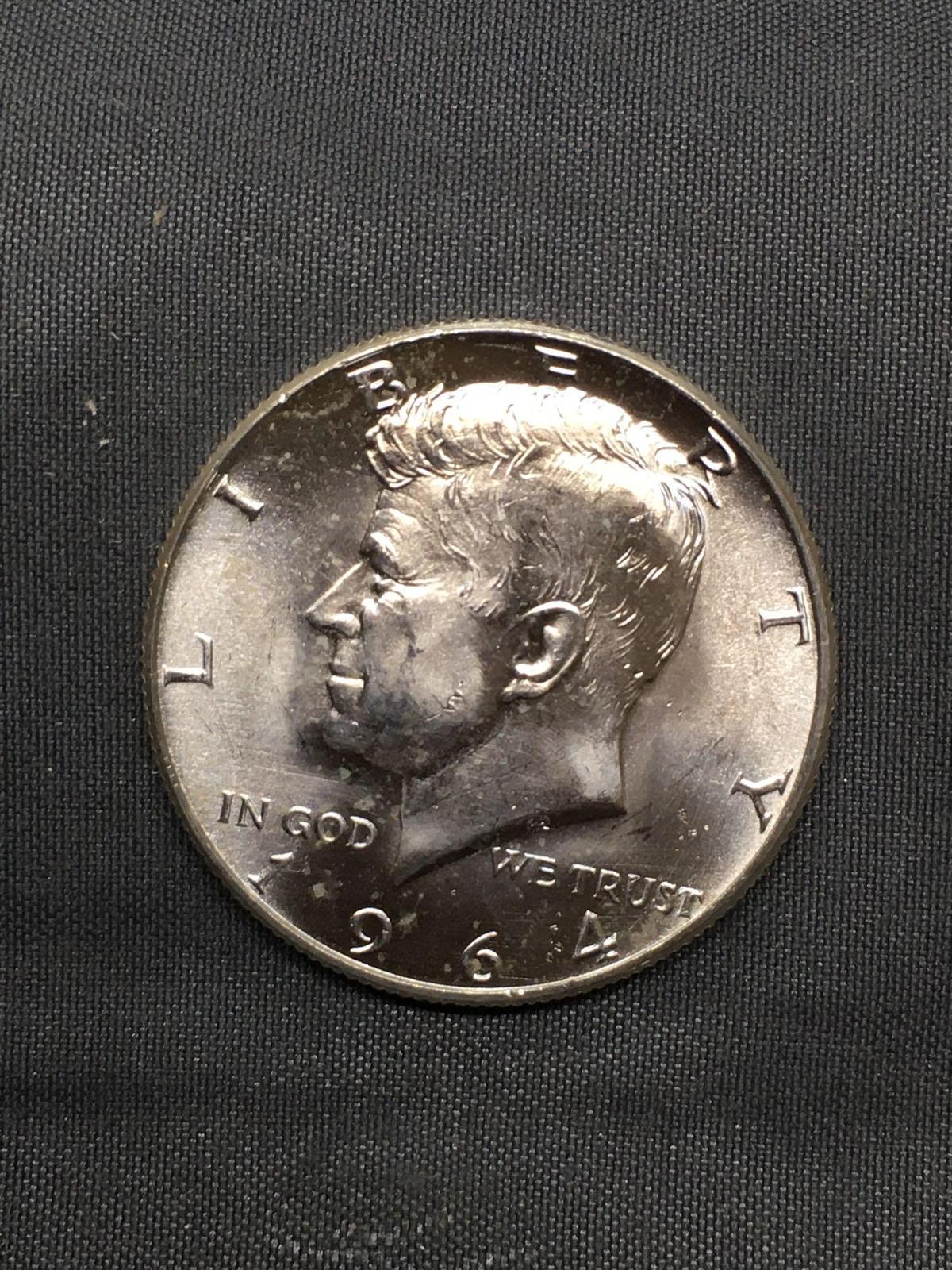 1964-D United States Kennedy Half Dollar - 90% Silver BU UNC Coin