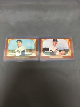 2 Card Lot of Vintage 1955 Bowman Baseball Cards - ROGER BOWMAN and SAL MAGLIE