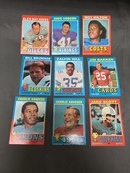 9 Card Lot of Vintage 1971 Topps Football Cards from Massive Collection