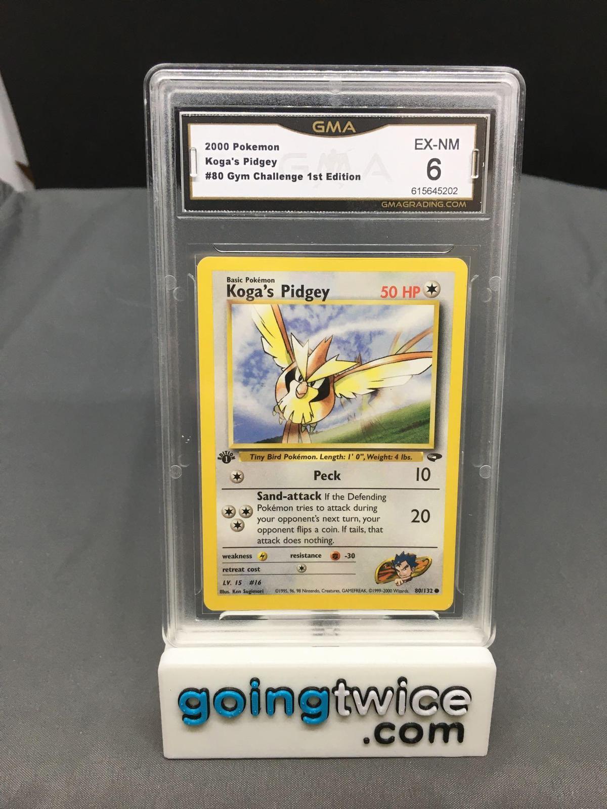 GMA Graded 2000 Pokemon Gym Challenge 1st Edition #80 KOGA'S PIDGEY - EX-NM 6