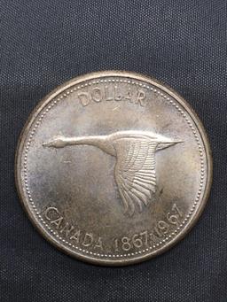 1967 Canada Silver Dollar - 80% Silver Coin from Estate Collection