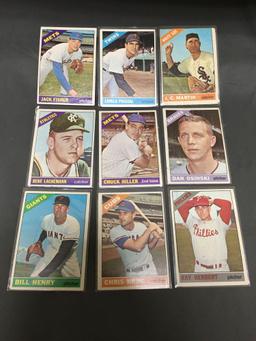 9 Card Lot of 1966 Topps Vintage Baseball Cards from Huge Collection