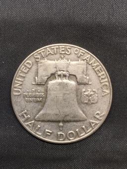 1958-D United States Franklin Silver Half Dollar - 90% Silver Coin from Estate Hoard