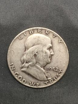 1952-D United States Franklin Silver Half Dollar - 90% Silver Coin from Estate Hoard