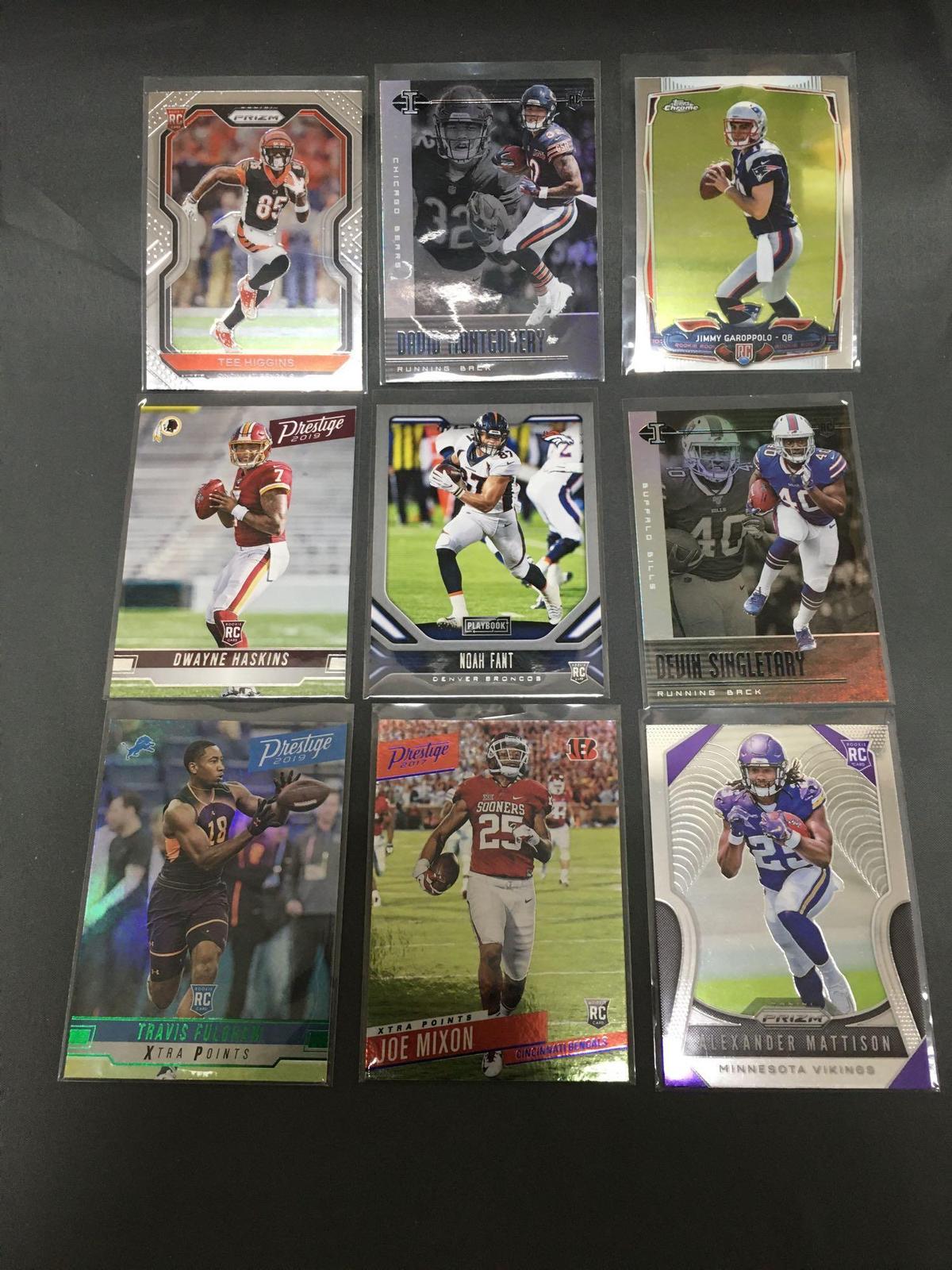 9 Card Lot of FOOTBALL ROOKIE CARDS with Stars and Newer Sets - HIGH BOOK VALUE!