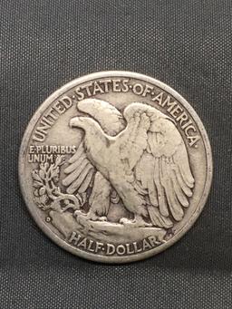 1943-D United States Walking Liberty Silver Half Dollar - 90% Silver Coin from Estate