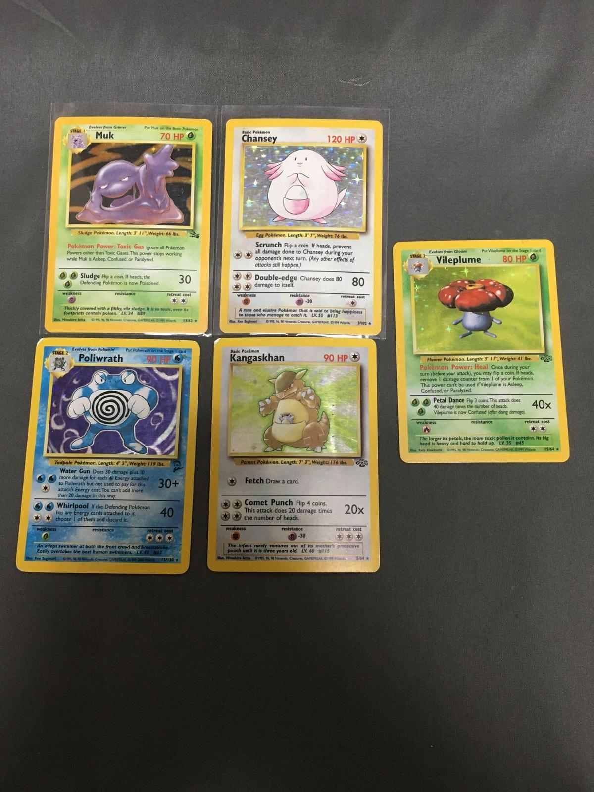 5 Card Lot of Vintage Pokemon Holofoil Rare Trading Cards from a Huge Esate Collection!