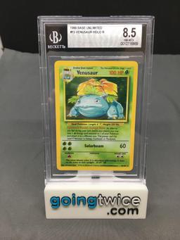 BGS Graded 1999 Pokemon Base Set Unlimited #15 VENUSAUR Holofoil Rare Trading Card - NM-MT+ 8.5