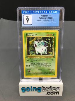 CGC Graded 1999 Pokemon Jungle 1st Edition #57 NIDORAN Trading Card - MINT 9