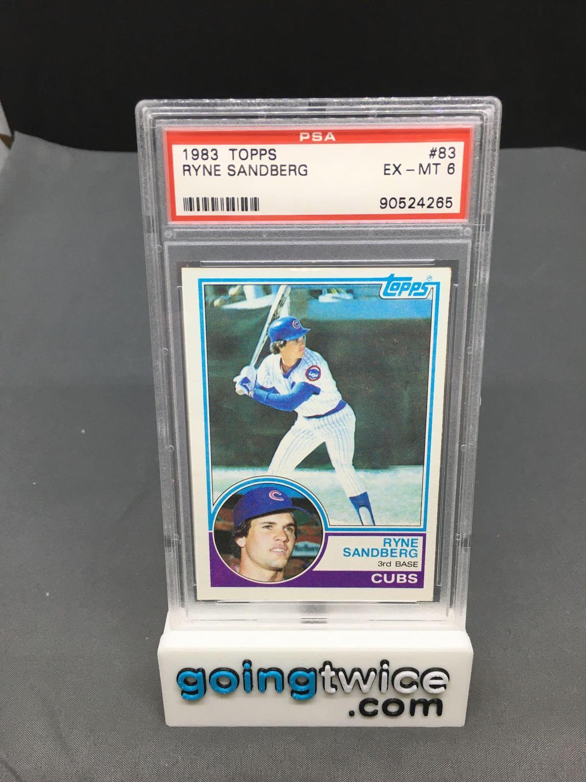 PSA Graded 1983 Topps #83 RYNE SANDBERG Cubs ROOKIE Baseball Card - EX-MT 6