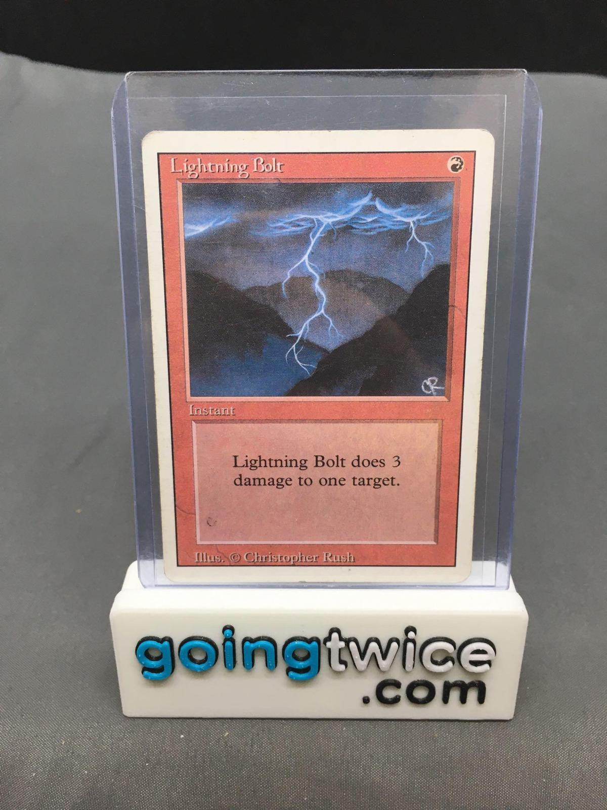 Vintage Magic the Gathering Revised LIGHTNING BOLT Trading Card from Huge Collection