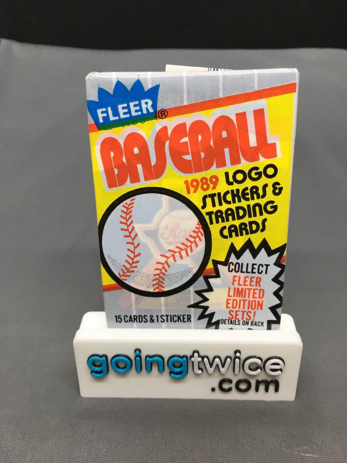 Factory Sealed 1989 FLEER Baseball 15 Card Pack - Bill Ripken FF Error?