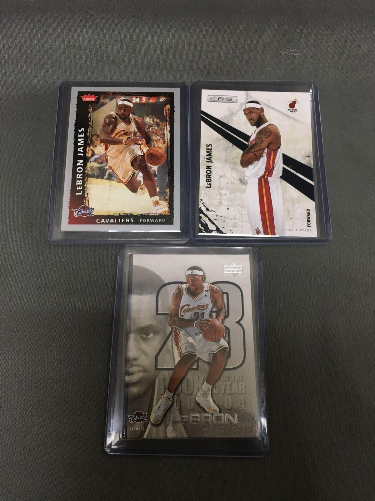 3 Card Lot of LEBRON JAMES Cleveland Caveliers Basketball Cards from Nice Collection