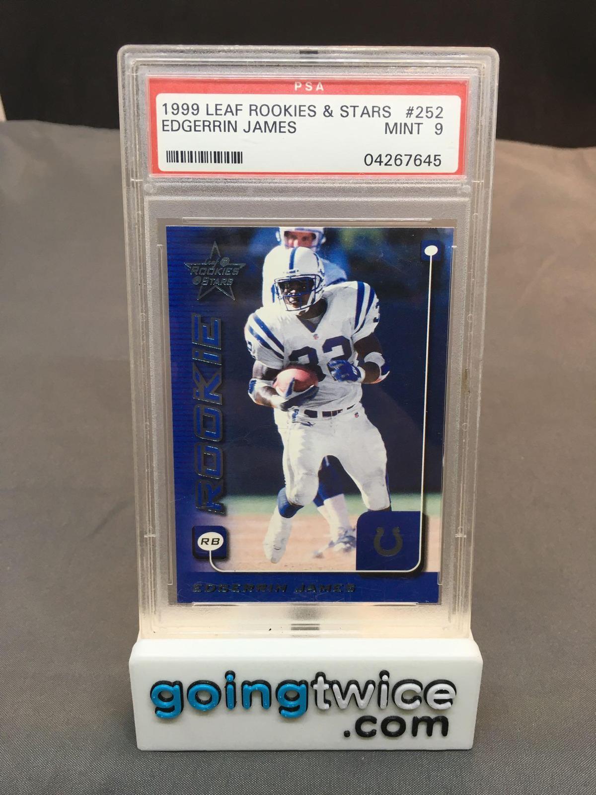 PSA Graded 1999 Leaf Rookies & Stars #252 EDGERRIN JAMES Colts ROOKIE Football Card - MINT 9