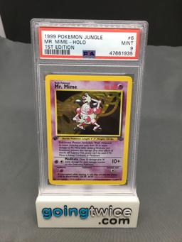 PSA Graded 1999 Pokemon Jungle 1st Edition #6 MR. MIME Holofoil Rare Trading Card - MINT 9