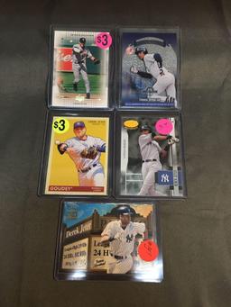 5 Count Lot of DEREK JETER New York Yankees Baseball Cards from AMAZING Collection