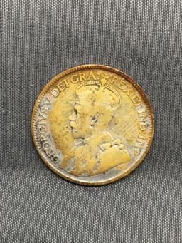 1928 Canada Foreign Silver Quarter - 80% Silver Coin from Estate - 0.1500 Ounces Actual Silver
