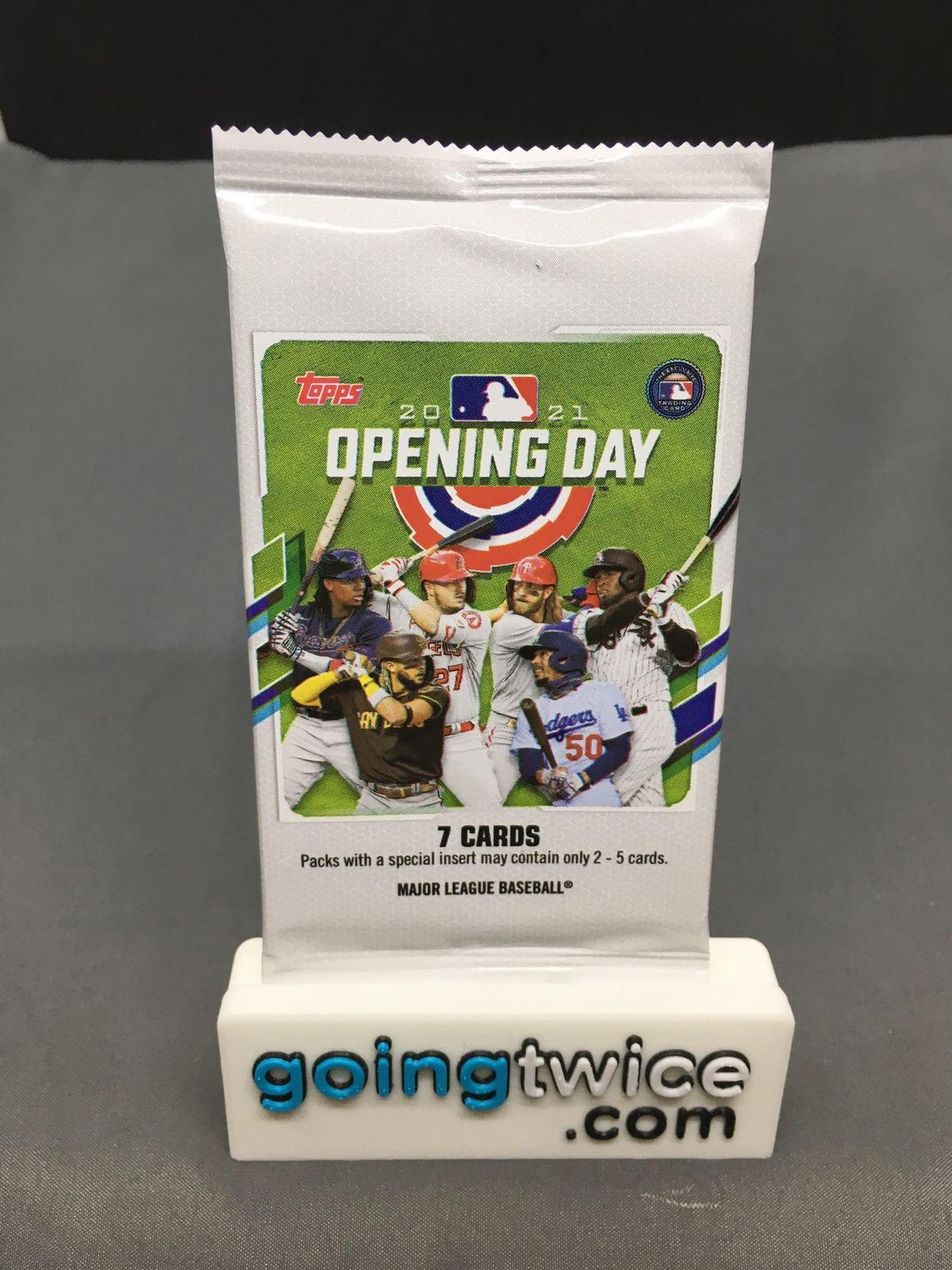 Factory Sealed 2021 Topps Opening Day Baseball 7 Card Hobby Edition Pack