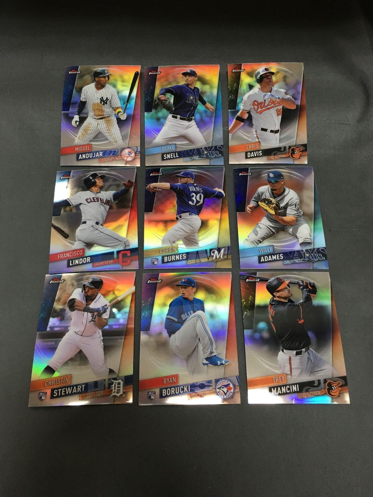 9 Card Lot of BASEBALL REFRACTORS and PRIZMS with Stars and Rookies