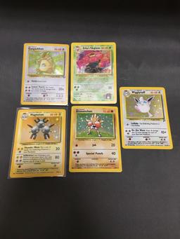 5 Card Lot of Vintage Holofoil Pokemon Trading Cards from Recent Collection Find!