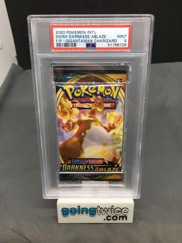 PSA Graded 2020 Pokemon DARKNESS ABLAZE Charizard Art 10 Card Booster Pack - MINT 9