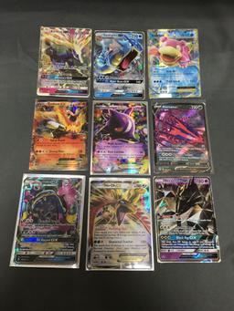 9 Card Lot of Full Art, GX, and EX Ultra Rare Holofoil Pokemon Trading Card from Binder Set