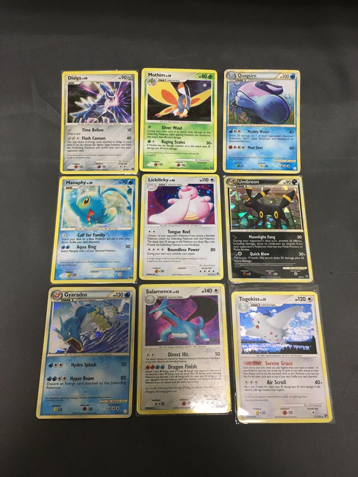 9 Card Lot of Pokemon Diamond & Pearl and HGSS Holofoil Rare Trading Cards from Binder Set