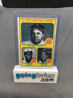1973 Topps #1 All-Time HR Leaders - BABE RUTH, HANK AARON, WILLIE MAYS Vintage Baseball Card