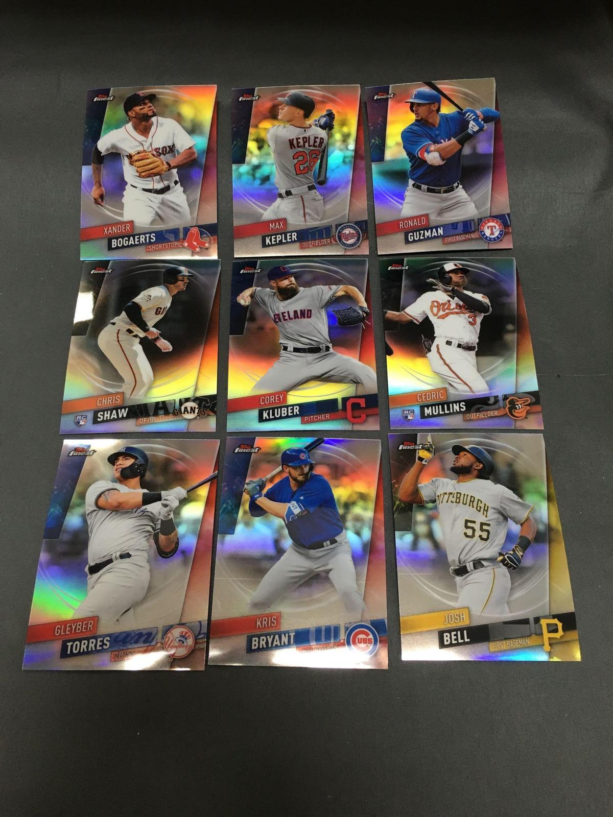 9 Card Lot of BASEBALL REFRACTORS and PRIZMS with Stars and Rookies