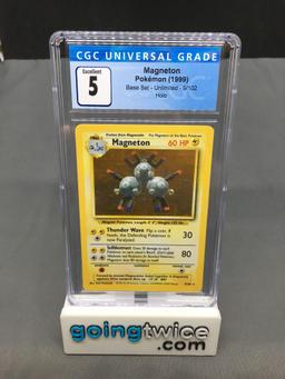 CGC Graded 1999 Pokemon Base Set Unlimited #9 MAGNETON Holofoil Rare Trading Card - EX 5