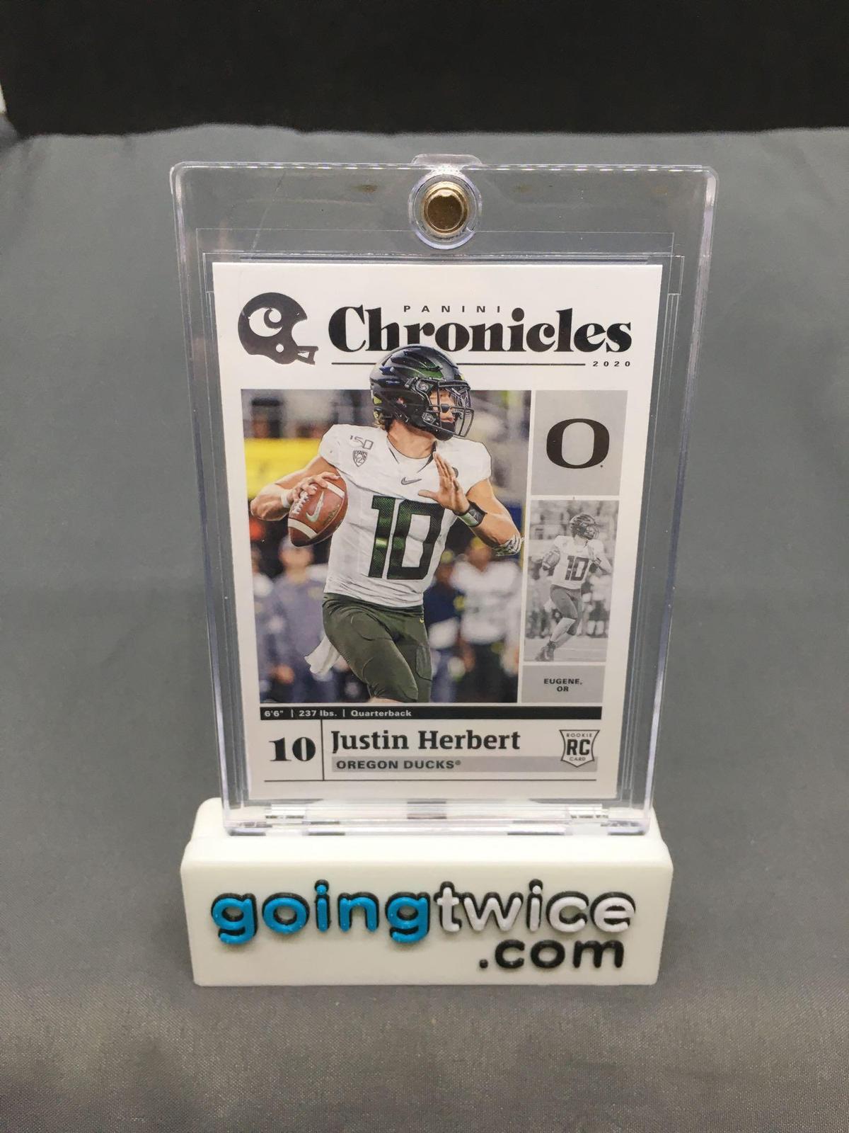 2020 Panini Chronicles Football #5 JUSTIN HERBERT Chargers Rookie Trading Card